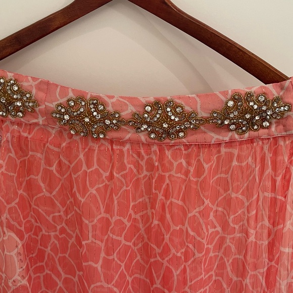 Beach Bunny Pink Giraffe Maxi Skirt with Embellishments one size - Picture 16 of 16